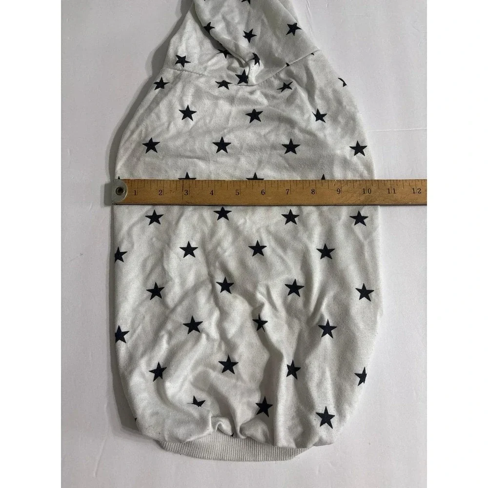 Dog White & Black Star Hoodie Shirt (Medium)